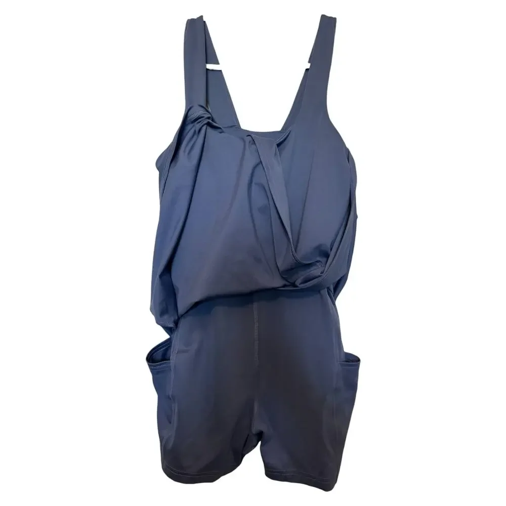 All in Motion Athletic Romper Dress Built-In Shorts Blue Size Medium - Picture 4 of 8